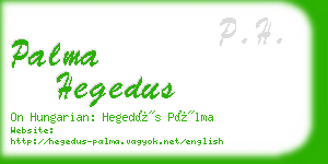 palma hegedus business card